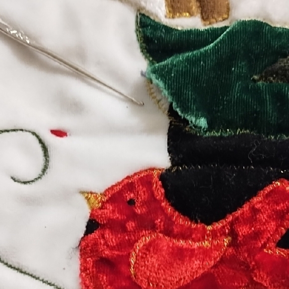 Festive Velvet Appliqued Snowman Tree Skirt Dark Navy - Picture 6 of 14